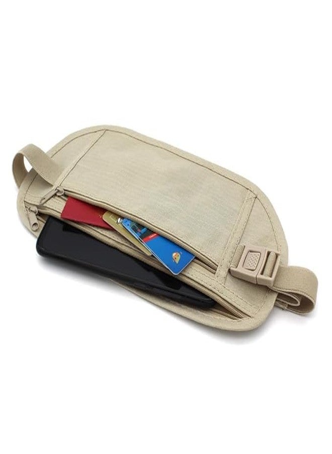 STEFLON Travel Money Belt with Hidden Waist Pocket, Waterproof Passport Holder, Double Zipper Design, Multi Color-New (Cream Money Bag) - Image 3